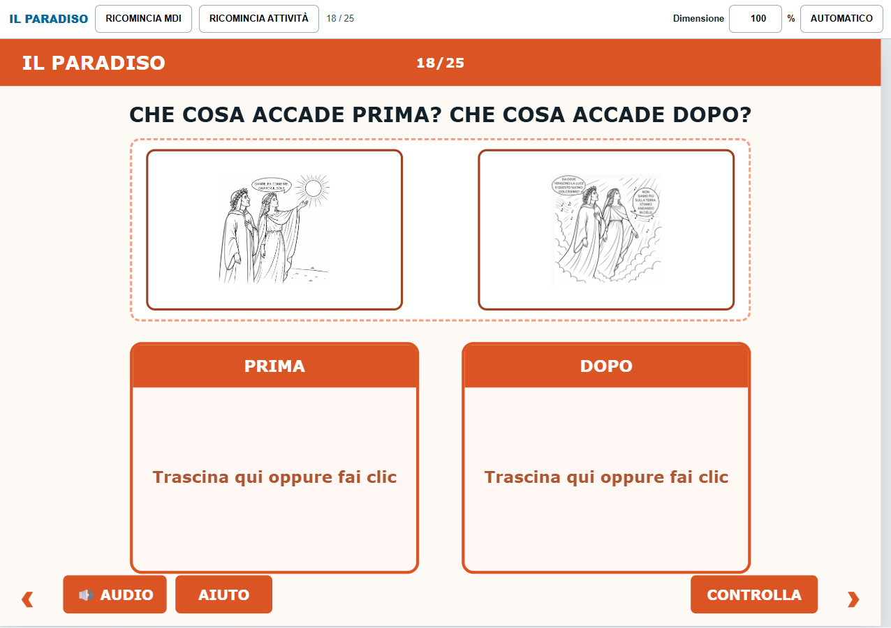 Schermata del Percorso Interattivo di Il Paradiso