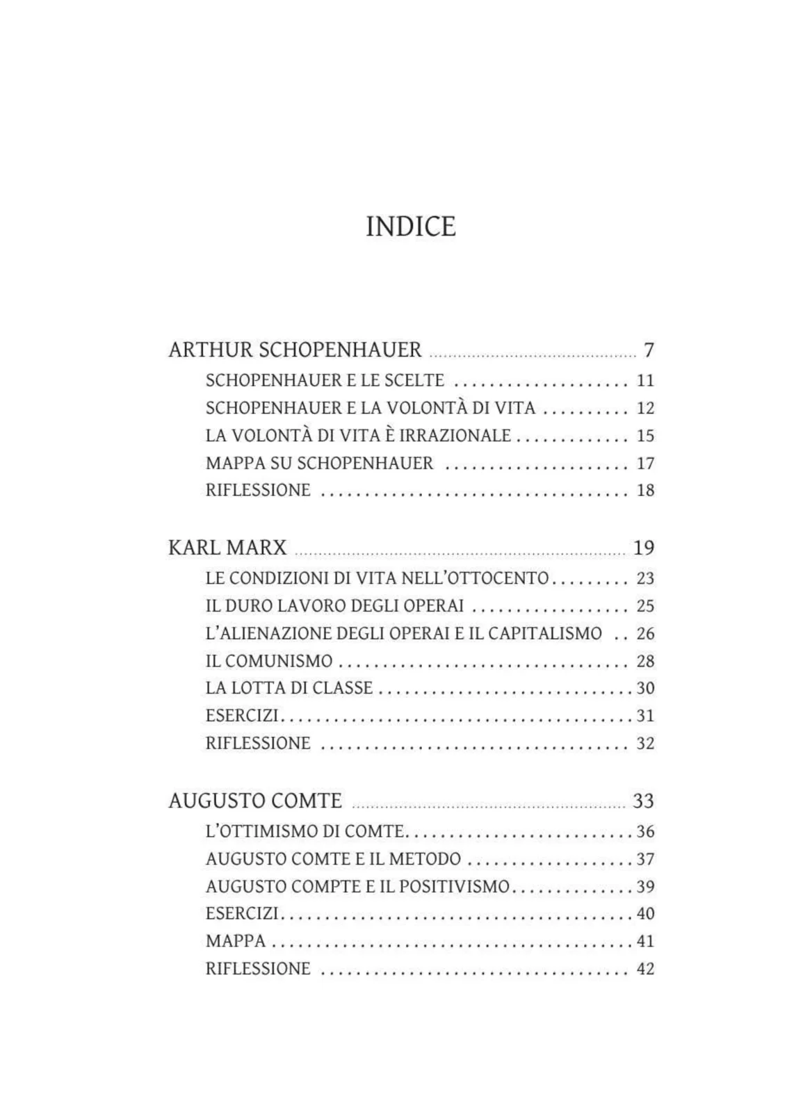 Pagina dell'indice da Schopenhauer a Freud